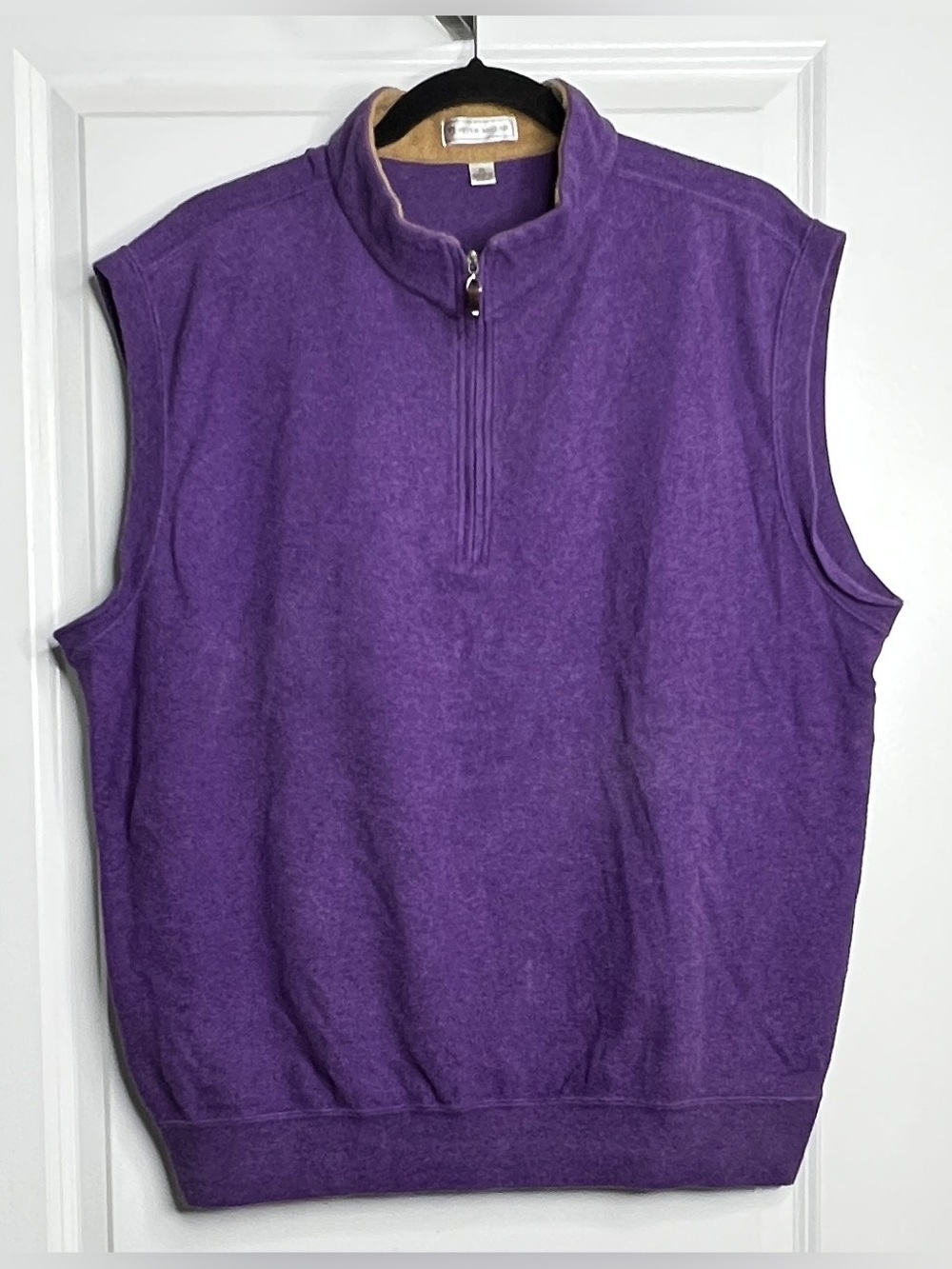 Peter Millar Purple Cotton Quarter Zip Golf Sweater Vest XL